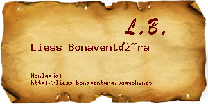 Liess Bonaventúra névjegykártya
